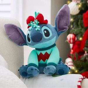 Disney Lilo & Stitch Official Holiday Plush Festive Stitch Design - 14-Inch